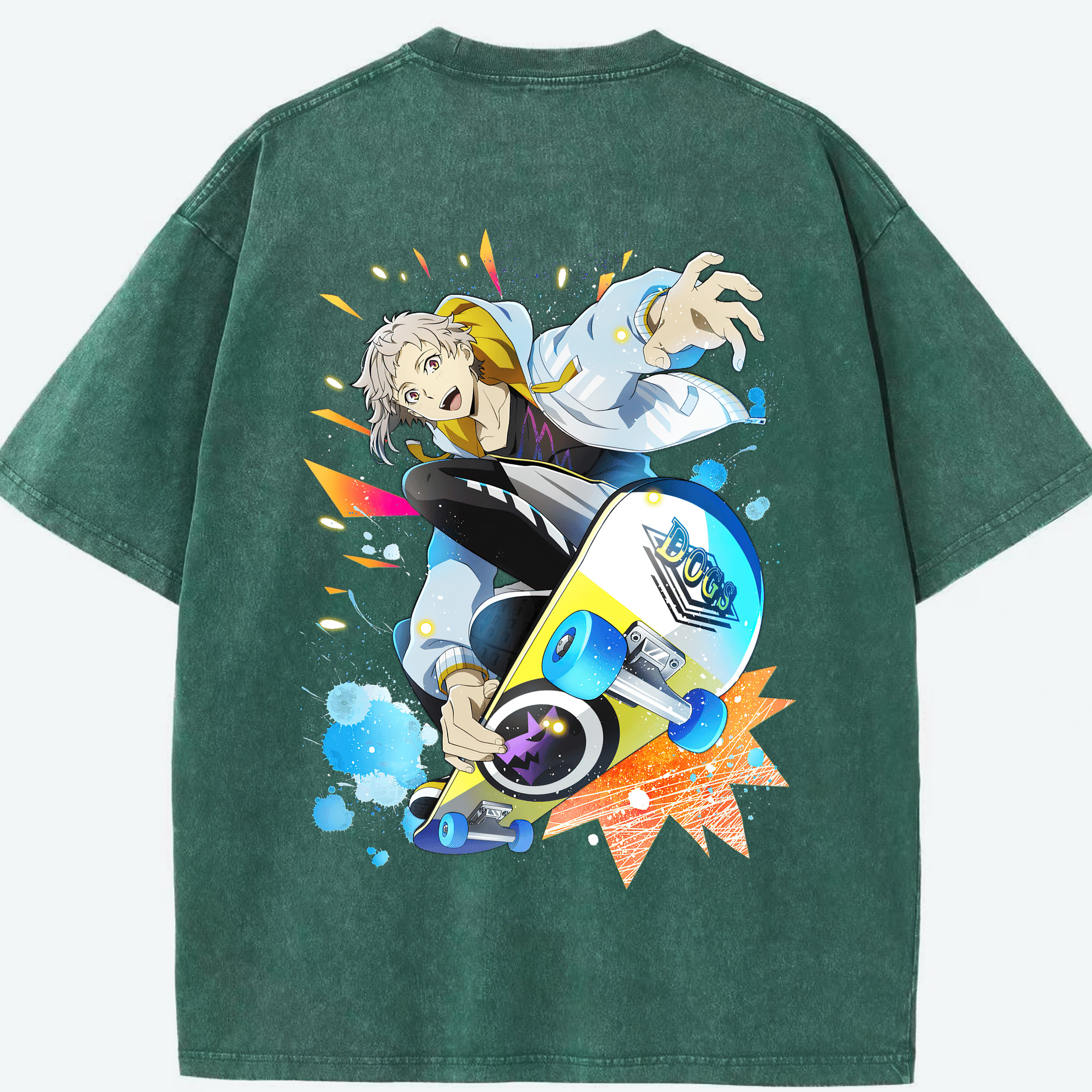（画像用） 文豪ストレイドッグス Bungo Stray Dogs 綿100% ヴィンテージ風 半袖Tシャツ（背面プリント）